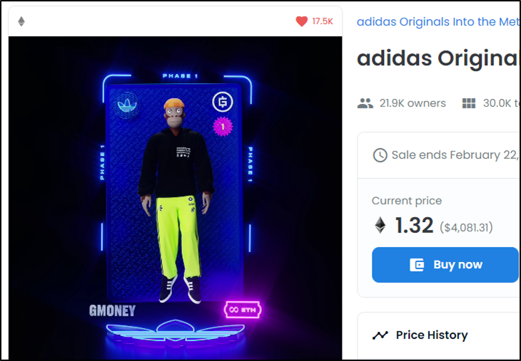 OpenSeaのadidas Originals NFT